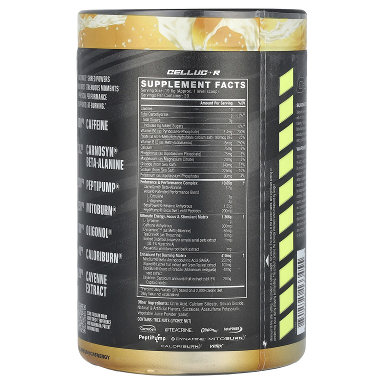 C4 / Cellucor, C4® Ultimate Shred, предтренировочный комплекс, Creamscle®, апельсиновый крем, 392 г (13,8 унции)