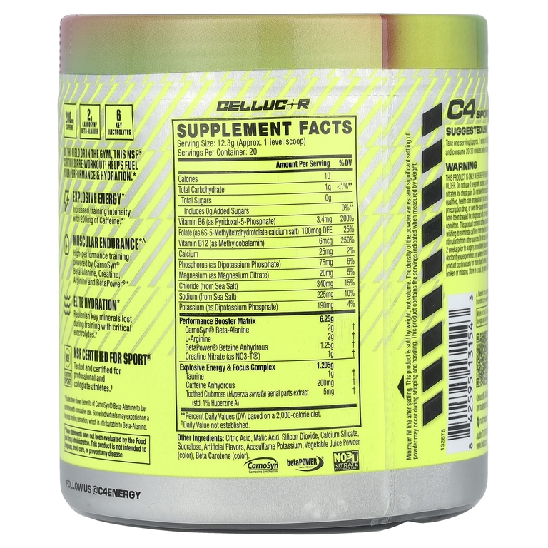 C4 / Cellucor, C4® Sport, предтренировочный комплекс, со вкусом арбуза, 246 г (8,7 унции)