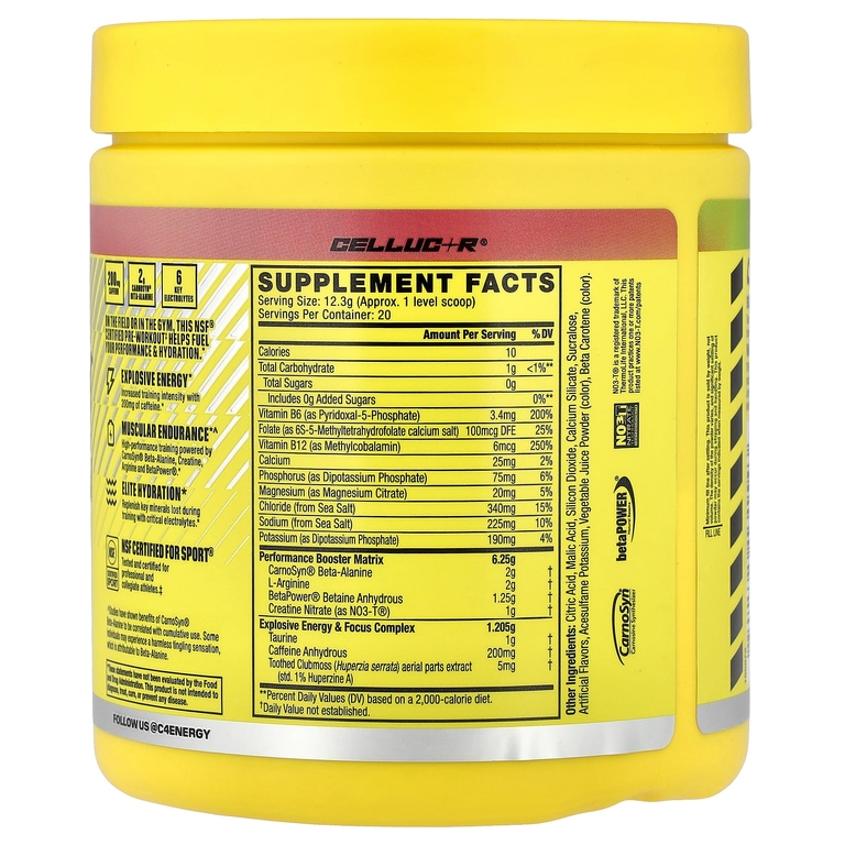 C4 / Cellucor, C4® Sport, предтренировочный комплекс, со вкусом арбуза, 246 г (8,7 унции)
