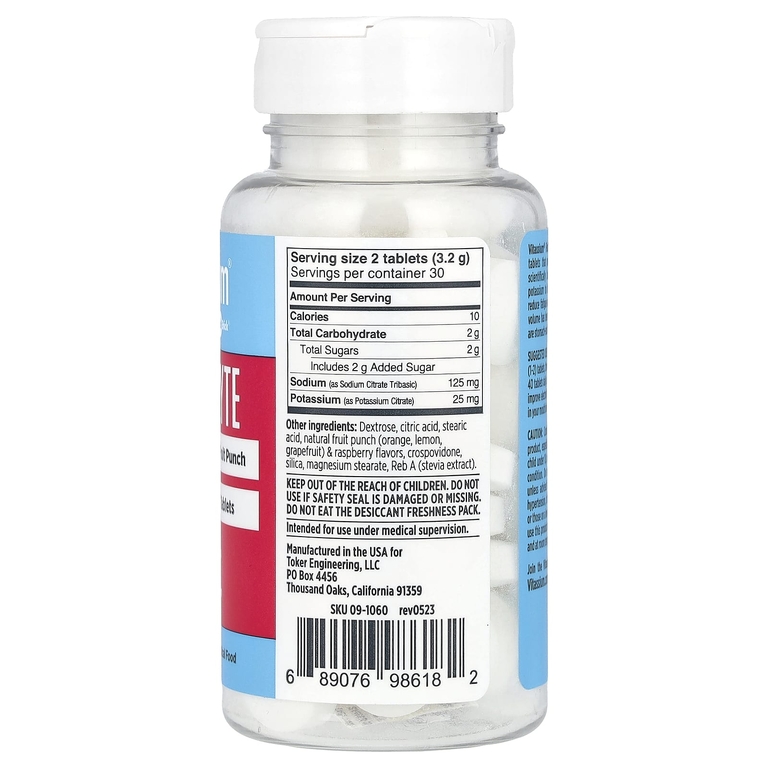 Vitassium, Electrolyte FastChews®, фруктовый пунш, 60 жевательных таблеток
