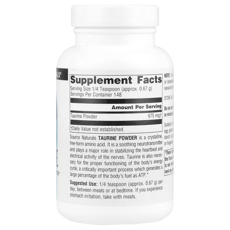 Source Naturals, таурин в порошке, 100 г (3,53 унции)