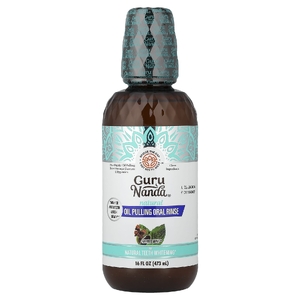 GuruNanda, ополаскиватель для полости рта с натуральным вкусом масла, Farmed Mint™, 473 мл (16 жидк. унций)