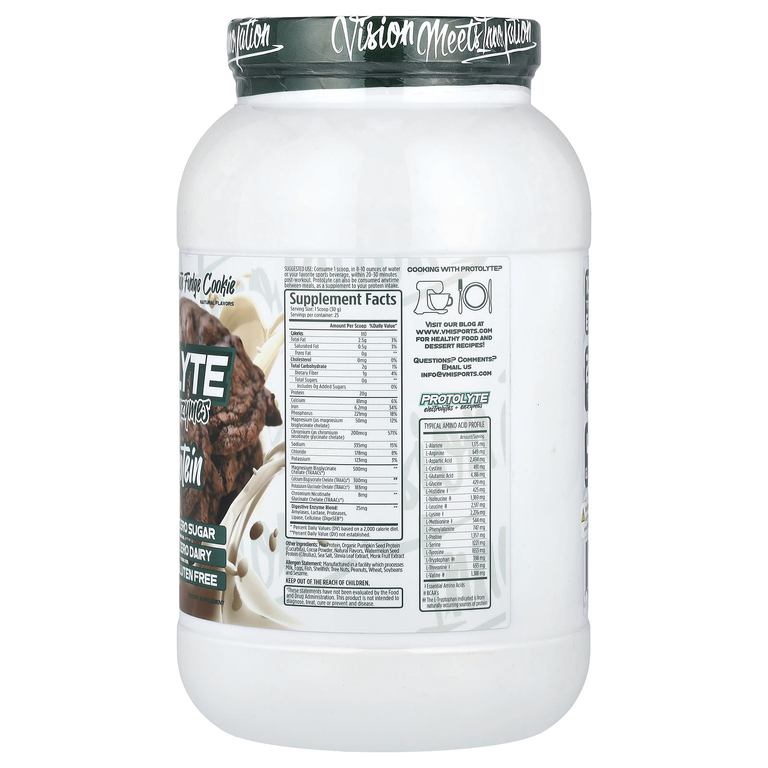 VMI Sports, ProtoLyte, порошок из растительного белка, шоколадное печенье, 750 г (1,65 фунта) (Товар снят с продажи) 