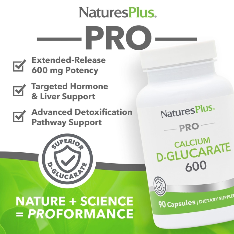 NaturesPlus, Pro, D-глюкарат кальция 600, 90 капсул (600 мг в 1 капсуле)