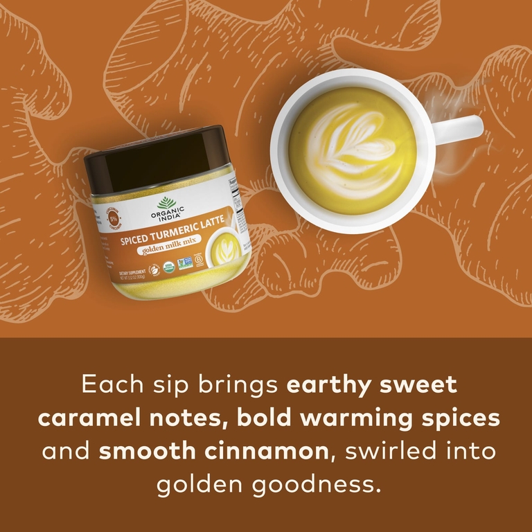 Organic India, пряное латте с куркумой, смесь Golden Milk, 100 г (3,52 унции)