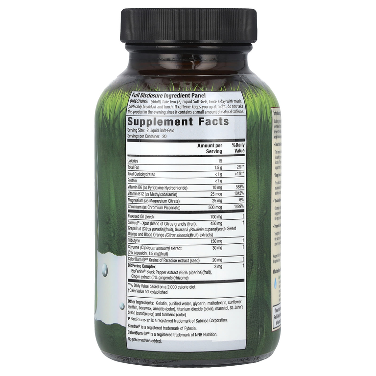 Irwin Naturals, жиросжигатель живота с накопленным жиром и CaloriBurn GP®, 40 желатиновых капсул