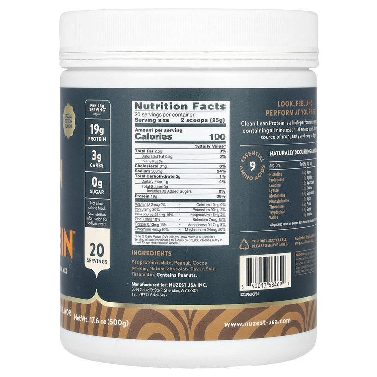 Nuzest, Clean Lean Protein, шоколадно-арахисовая паста, 500 г (17,6 унции)