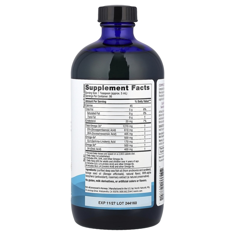 Nordic Naturals, омега-3, лимон, 473 мл (16 жидк. Унций)