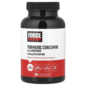 Force Factor, Куркумин и куркумин с BioPerine®, 90 растительных капсул