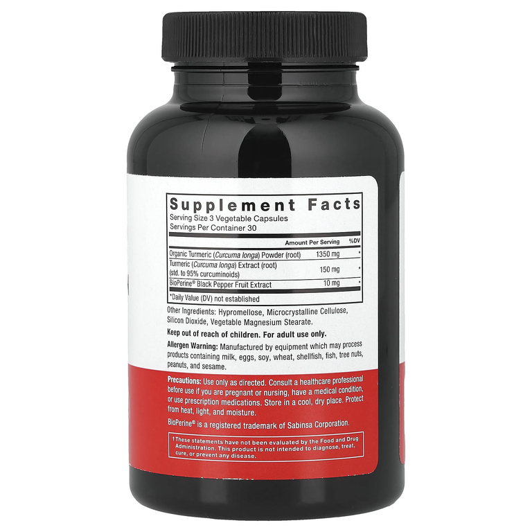 Force Factor, Куркумин и куркумин с BioPerine®, 90 растительных капсул