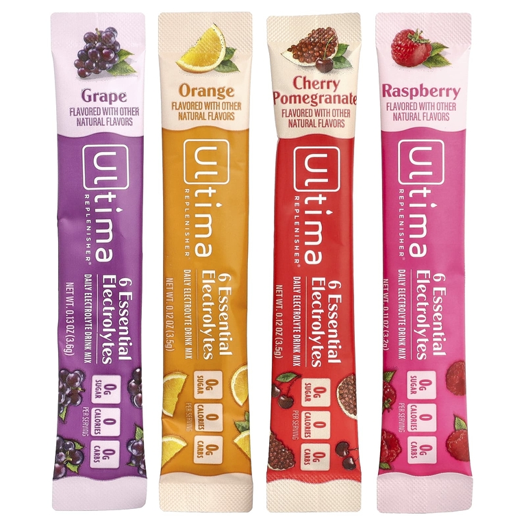 Ultima Replenisher, 6 незаменимых электролитов, смесь для приготовления напитка с электролитами, для ежедневного приёма, классическое ассорти вкусов, стики по 3,2 г (0,11 унции)