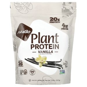 NuGo Nutrition, Растительный протеин, ваниль, 907 г (2 фунта) (Товар снят с продажи) 