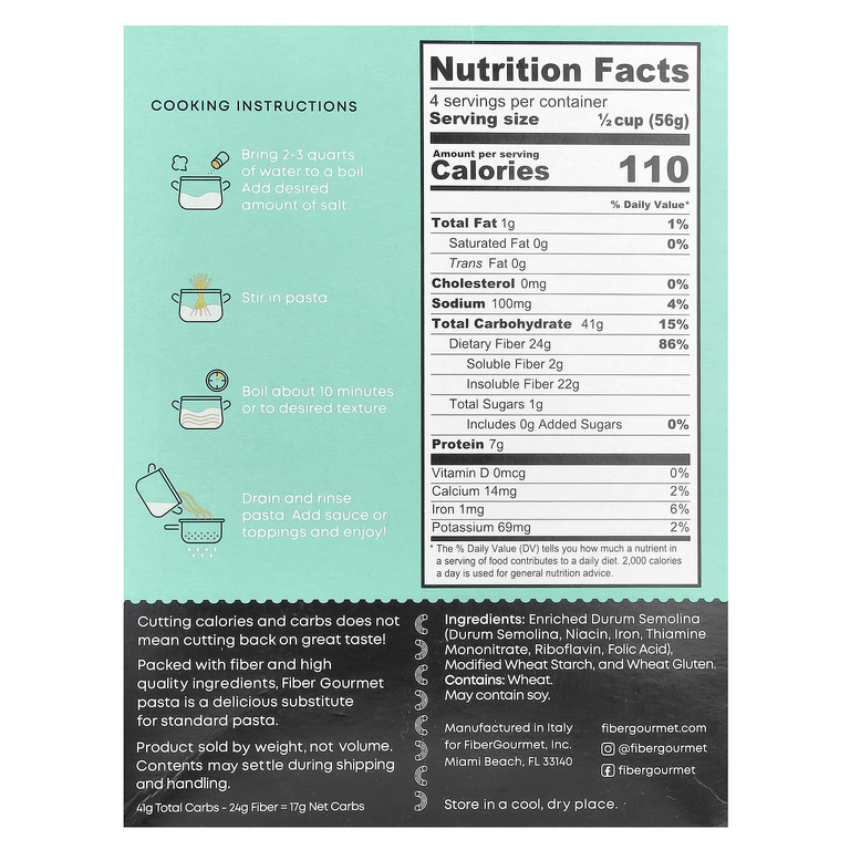 Fiber Gourmet, Light Elbows, 227 г (8 унций) (Товар снят с продажи) 