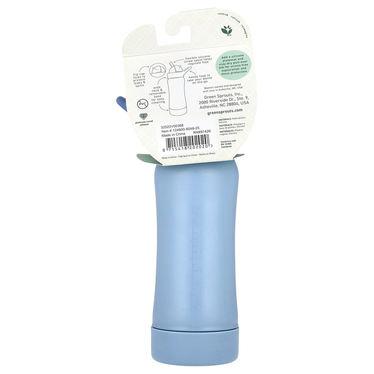 Green Sprouts, Sprout Ware®, Straw Bottle, 9+ Months, Blueberry, 10 oz (295 ml) (Товар снят с продажи) 