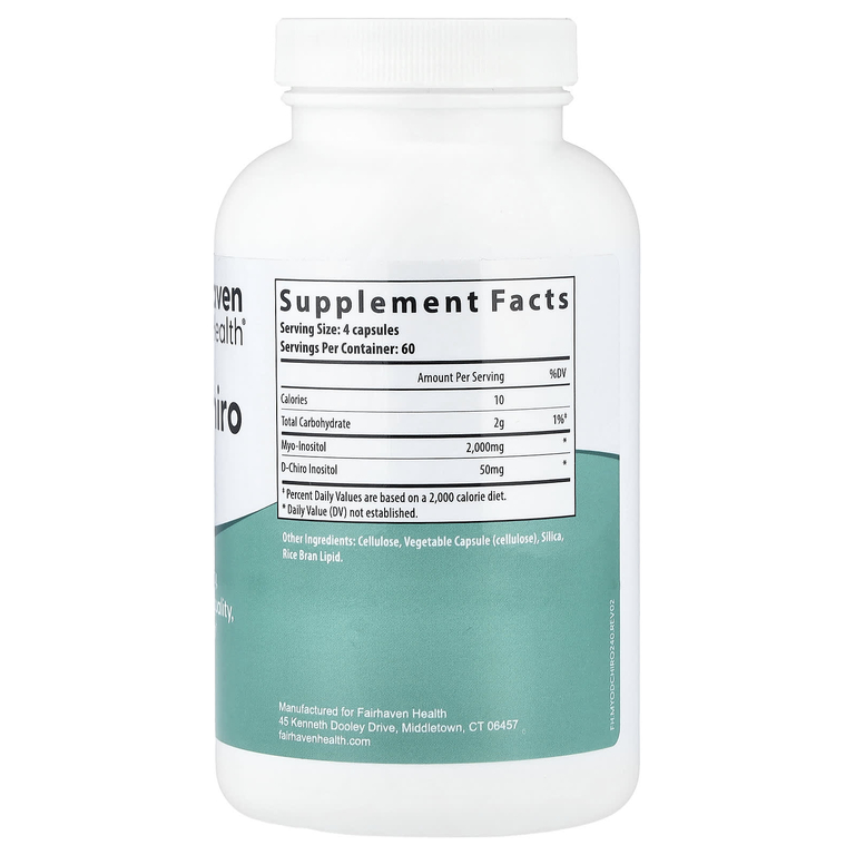 Fairhaven Health, мио- и D-хироинозитол, 240 капсул