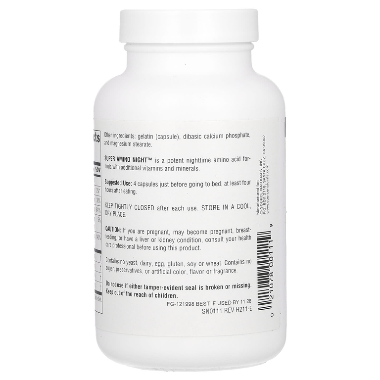 Source Naturals, комплекс с аминокислотами, ночной, 120 капсул