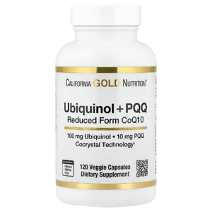California Gold Nutrition, убихинол (восстановленная форма коэнзима Q10) с PQQ, 120 растительных капсул