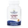 Nordic Naturals, витамины Д3 + К2, апельсин, 60 желатиновых капсул