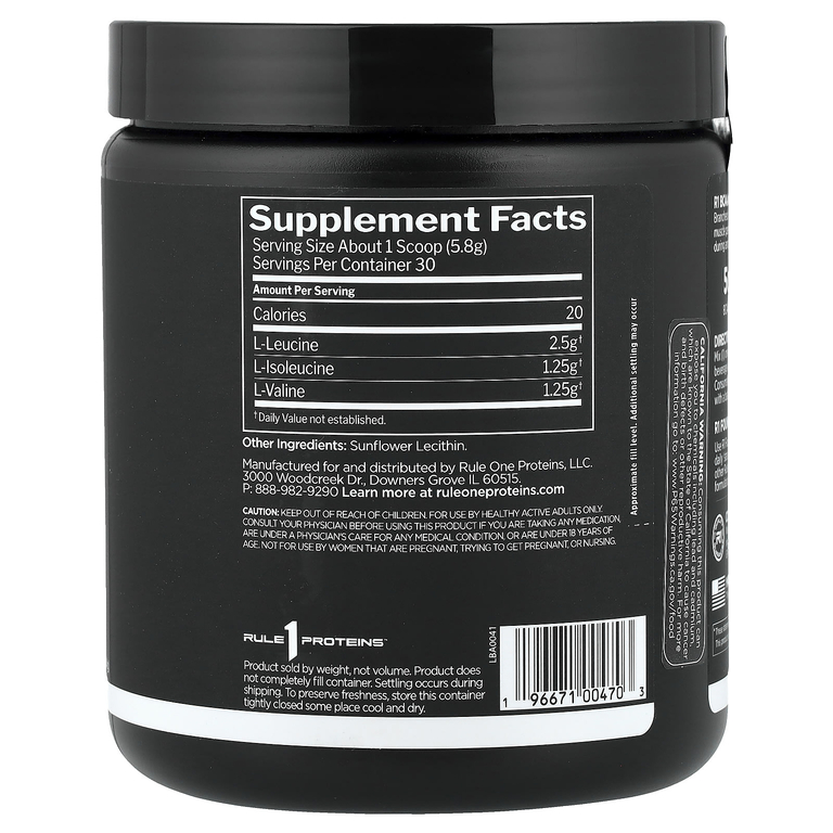 Rule One Proteins, BCAA, без добавок, 174 г (6,14 унции)