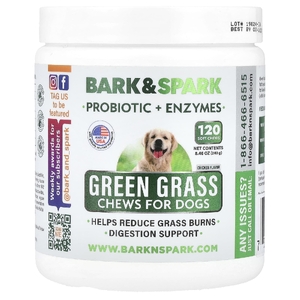 Bark&Spark, Green Grass Chews, For Dogs, Chicken, 120 Soft Chews, 8.46 oz (240 g) (Товар снят с продажи) 
