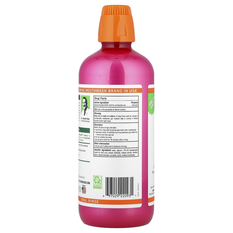 TheraBreath, Ополаскиватель для полости рта Anticavity, со вкусом мяты, 1 л (33,8 жидк. унц.)