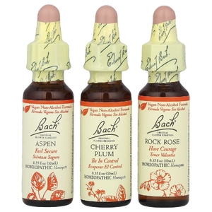 Bach, Original Flower Remedies, набор для храбрости, Fear No More, 3 пипетки, 10 мл (0,35 жидк. унц.)