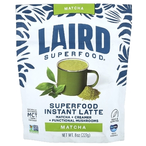 Laird Superfood, Растворимый латте, матча + крамер + адаптогены, матча, 227 г (8 унций)