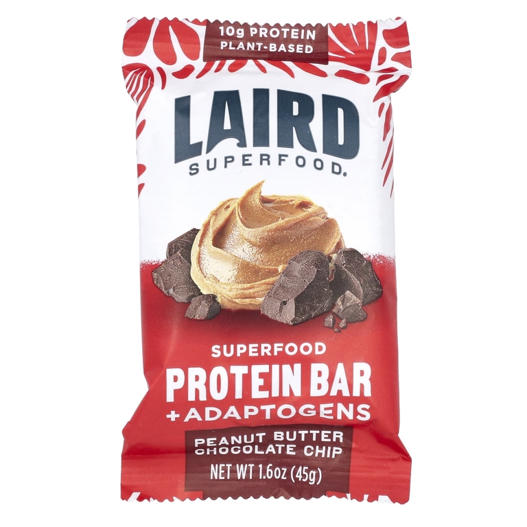 Laird Superfood, Протеиновый батончик + адаптогены, арахисовая паста с шоколадной крошкой, 10 батончиков по 45 г (1,6 унции) (Товар снят с продажи) 