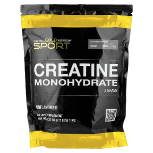 California Gold Nutrition, Sport, чистый моногидрат креатина, с нейтральным вкусом, 1 кг (2,2 фунта)