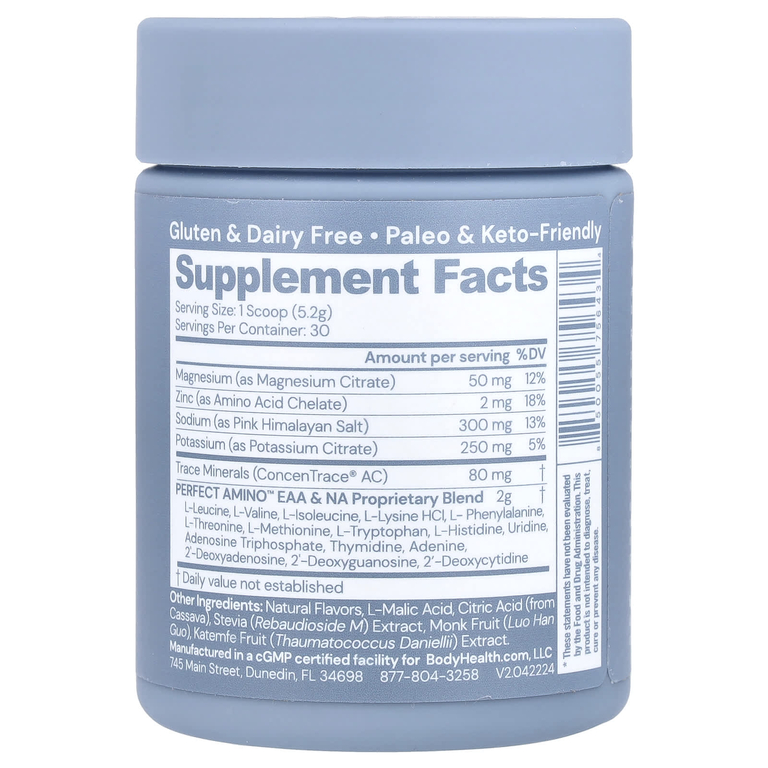 BodyHealth, Perfect Amino ™, электролиты, арбуз, 156 г (5,5 унции)