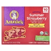 Annie's Homegrown, Organic Bunny Fruit ™ Snacks, летняя клубника, 10 пакетиков по 19 г (0,7 унции)