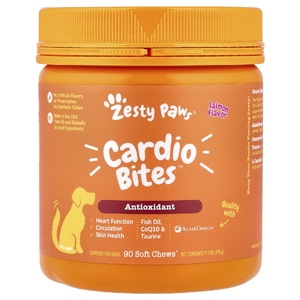 Zesty Paws, Cardio Bites ™, для собак, для всех возрастов, лосось, 90 жевательных таблеток, 315 г (11,1 унции)