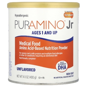 Enfamil, PurAmino ™ Jr, медицинское питание, пищевой порошок на аминокислотной основе, для детей от 1 года, без добавок, 400 г (14,1 унции)