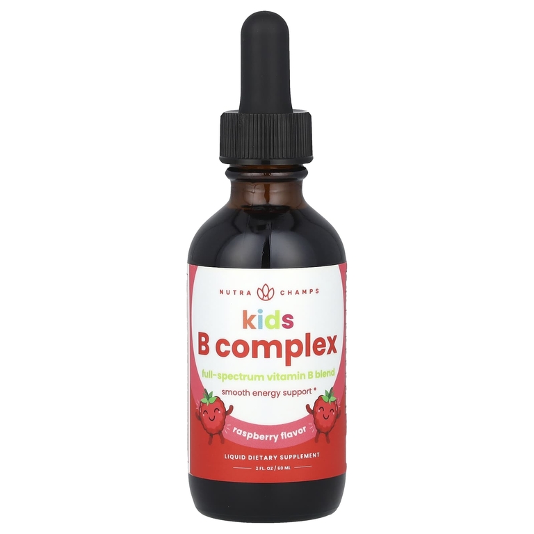 NutraChamps, Kids B Complex, малина, 60 мл (2 жидк. унц.)