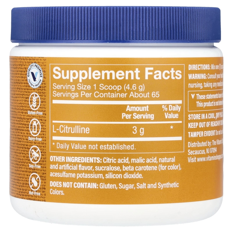 The Vitamin Shoppe, L-цитруллин, тропический, 302 г (10,7 унции)