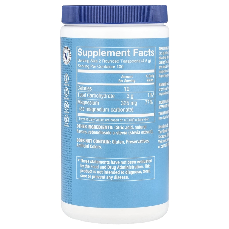 The Vitamin Shoppe, Calm Zone®, магний, малина и лимон, 450 г (16 унций)