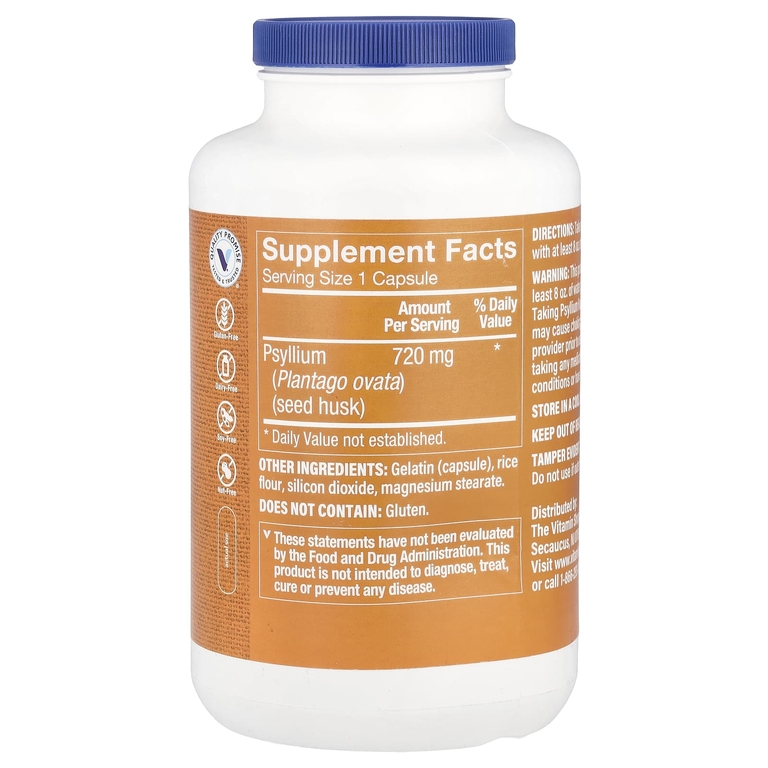 The Vitamin Shoppe, Шелуха семян подорожника, 600 капсул (720 мг на капсулу)