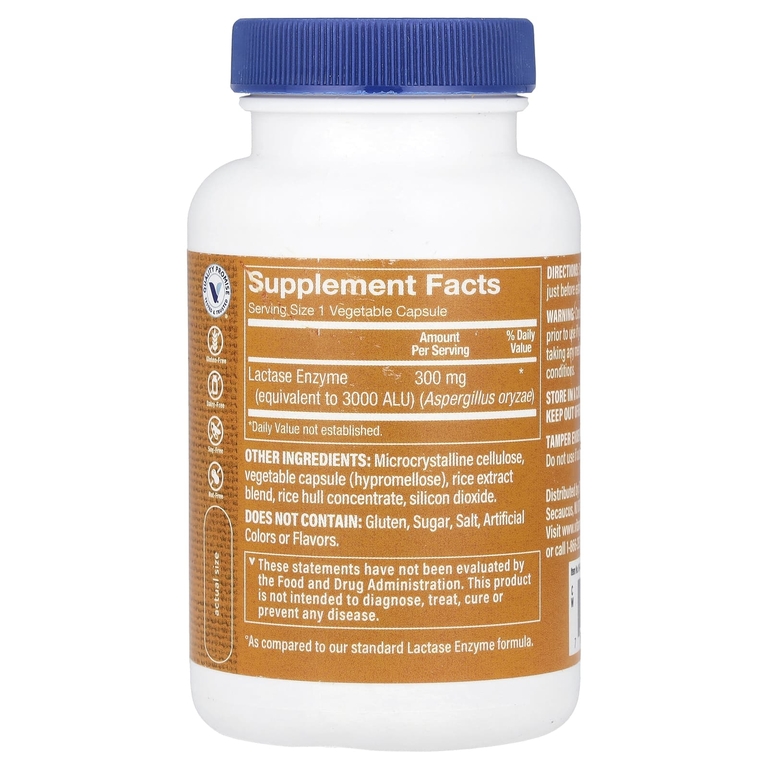 The Vitamin Shoppe, фермент лактаза, 3000 ALU, 90 растительных капсул