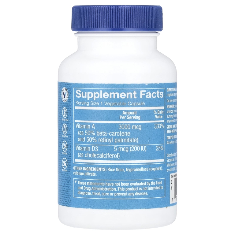 The Vitamin Shoppe, Витамины A и D3, 100 растительных капсул (Товар снят с продажи) 