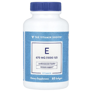 The Vitamin Shoppe, Витамин E, 670 мг (1000 МЕ), 60 мягких таблеток