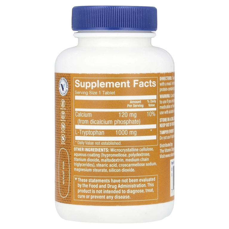 The Vitamin Shoppe, L-триптофан, 1000 мг, 60 таблеток (Товар снят с продажи) 