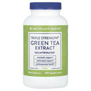 The Vitamin Shoppe, Экстракт зеленого чая, тройная сила действия, без кофеина, 200 растительных капсул (750 мг на капсулу)