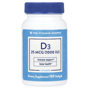 The Vitamin Shoppe, Витамин D3, 25 мкг (1000 МЕ), 100 мягких таблеток