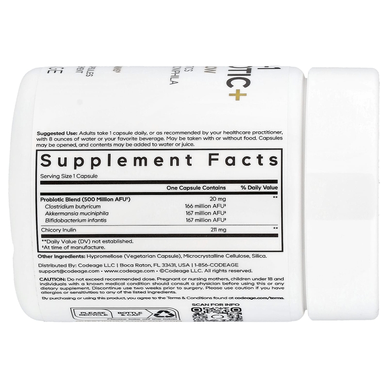 Codeage, GLP-1 Probiotic +, 90 растительных капсул