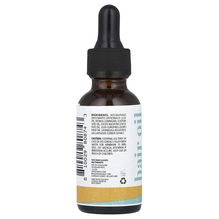 artnaturals, Масло для волос, касторовое масло с розмарином, 30 мл (1 жидк. унц.)