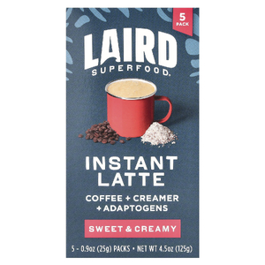 Laird Superfood, Растворимый латте, сладкий и сливочный, 5 пакетиков по 25 г (0,9 унции)