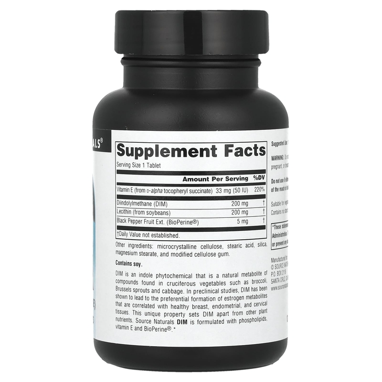 Source Naturals, DIM, 200 мг, 30 таблеток