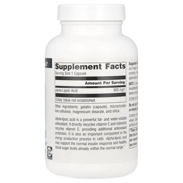 Source Naturals, Альфа-липоевая кислота, 600 мг, 120 капсул