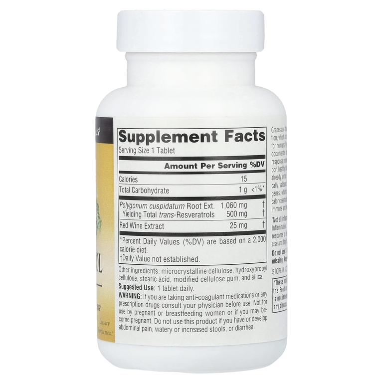 Source Naturals, Ресвератрол 500 ™, 500 мг, 30 таблеток