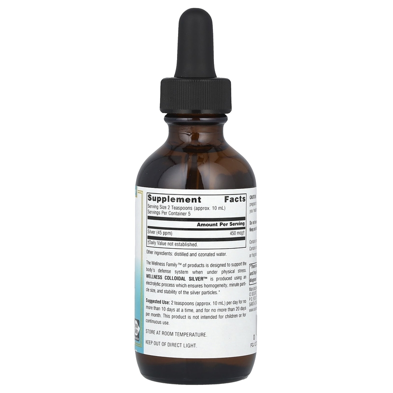 Source Naturals, Wellness Colloidal Silver ™, 45 част. / Млн, 59,14 мл (2 жидк. унц.)